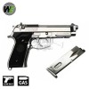 M9A1 with Rail & Adjustable Hop Up Full Metal Pistol Silver GBB WE