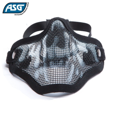 Half Face Mesh Skull Mask Black with Double Strap ASG