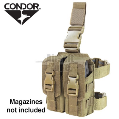 Drop Leg Double M4 Magazine Pouch (holds 4 mags) Tan CONDOR