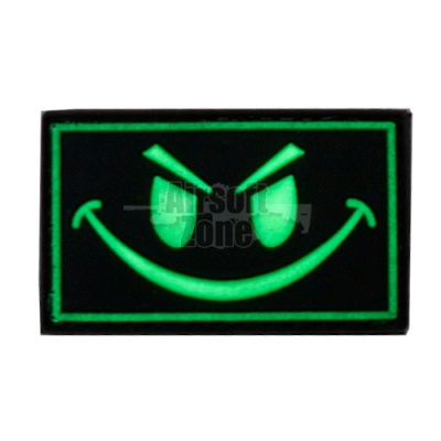 Smiley Face Dark PVC Velcro Glow in the Dark Patch